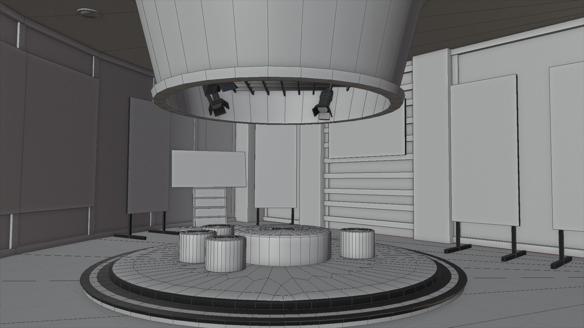 Virtual Talk Show Stage 3D model_5