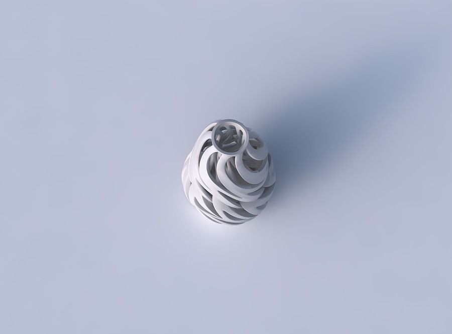 Vase curved twisted 2 with intertwining lines twisted and tap... 3D print model_2