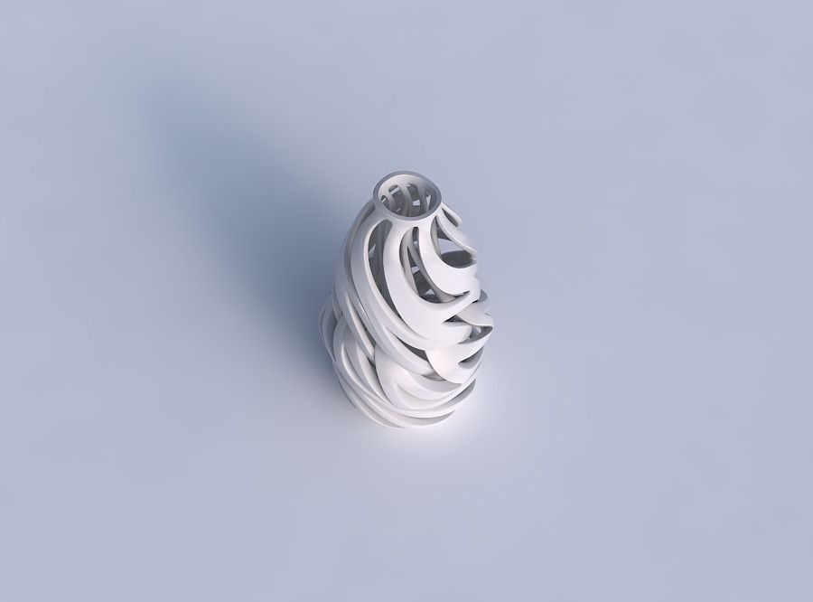 Vase curved twisted 2 with intertwining lines twisted and tap... 3D print model_1