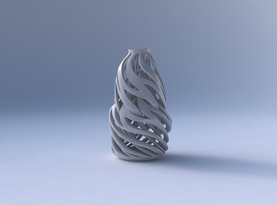 Vase curved twisted 2 with intertwining lines twisted and tap... 3D print model_4