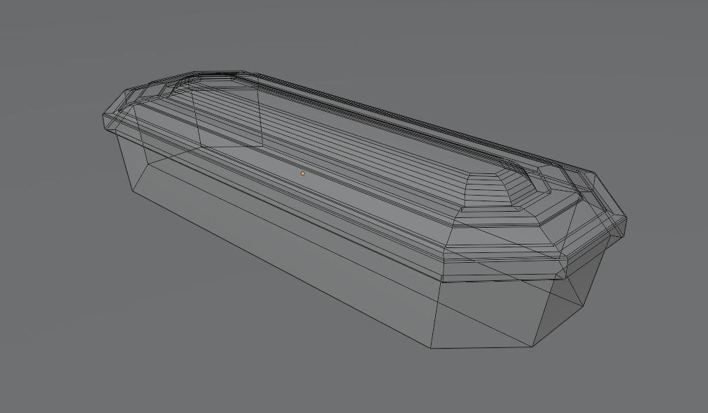 Hexagonal Wooden Coffin With Bronze Accents Low-poly 3D model_10