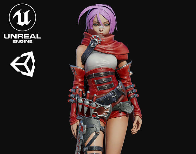 Syana Girl Low-poly 3D model