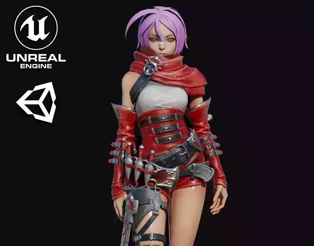 Syana Girl Low-poly 3D model
