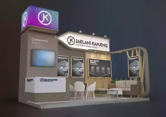 exhibition stand 18 sqm 3D model
