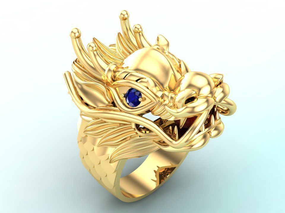 Dragon Rings - Men ring 3D print model_2