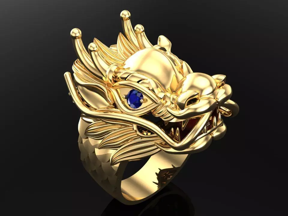 Dragon Rings - Men ring 3D print model_0