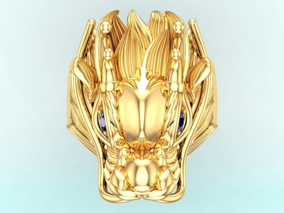Dragon Rings - Men ring 3D print model_3