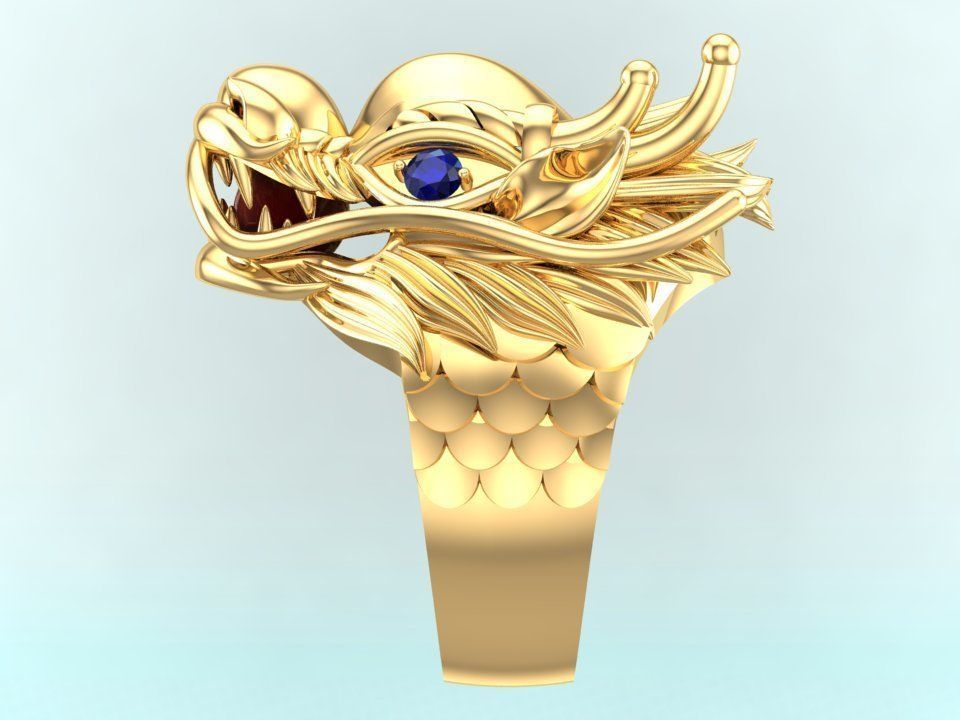 Dragon Rings - Men ring 3D print model_4