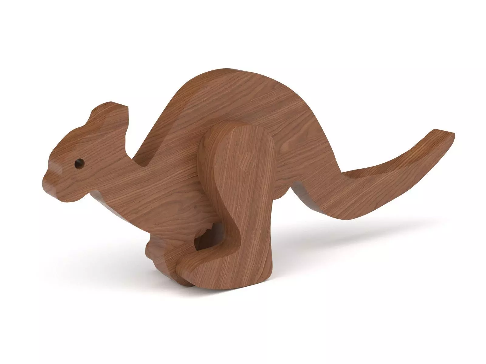 Wooden toy kangaroo 3D model_0