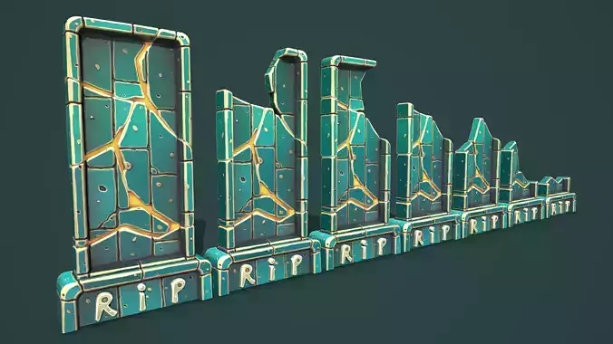 Fantasy gravestone rectangular