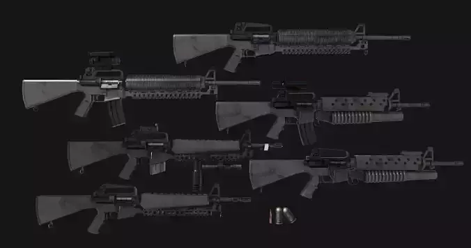 M16 Ultimate Pack Low-poly 3D model