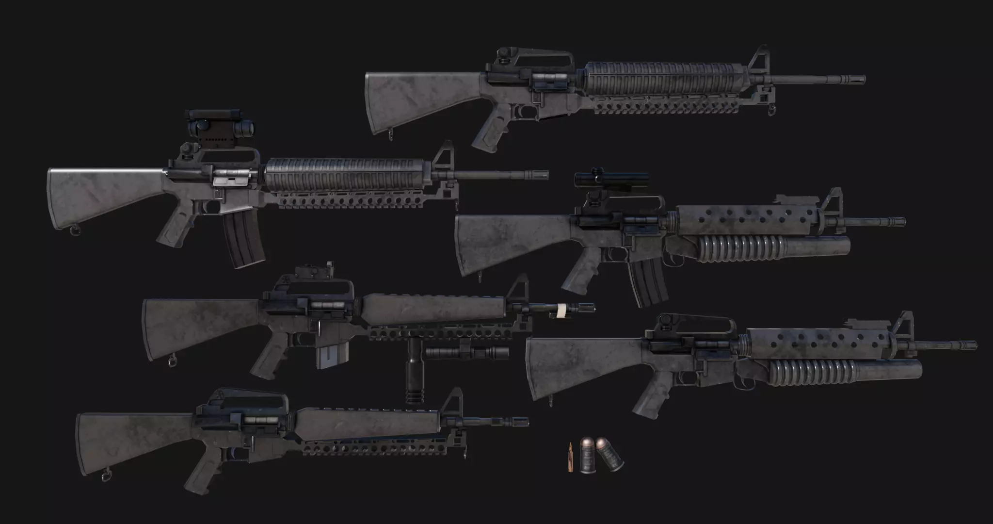 M16 Ultimate Pack Low-poly 3D model