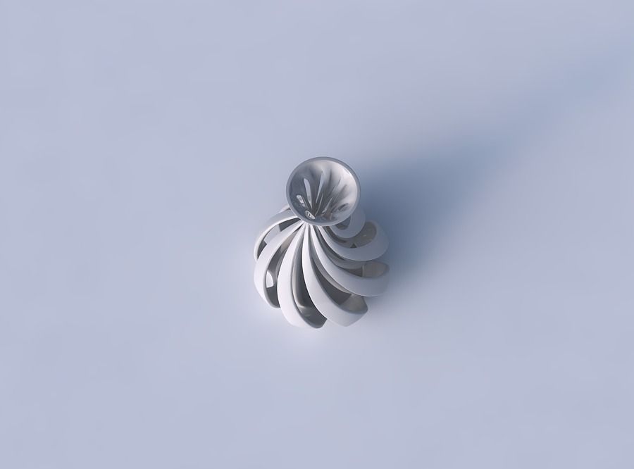 Vase curved thin neck with twisted two layered lines tapered 2 3D print model_2