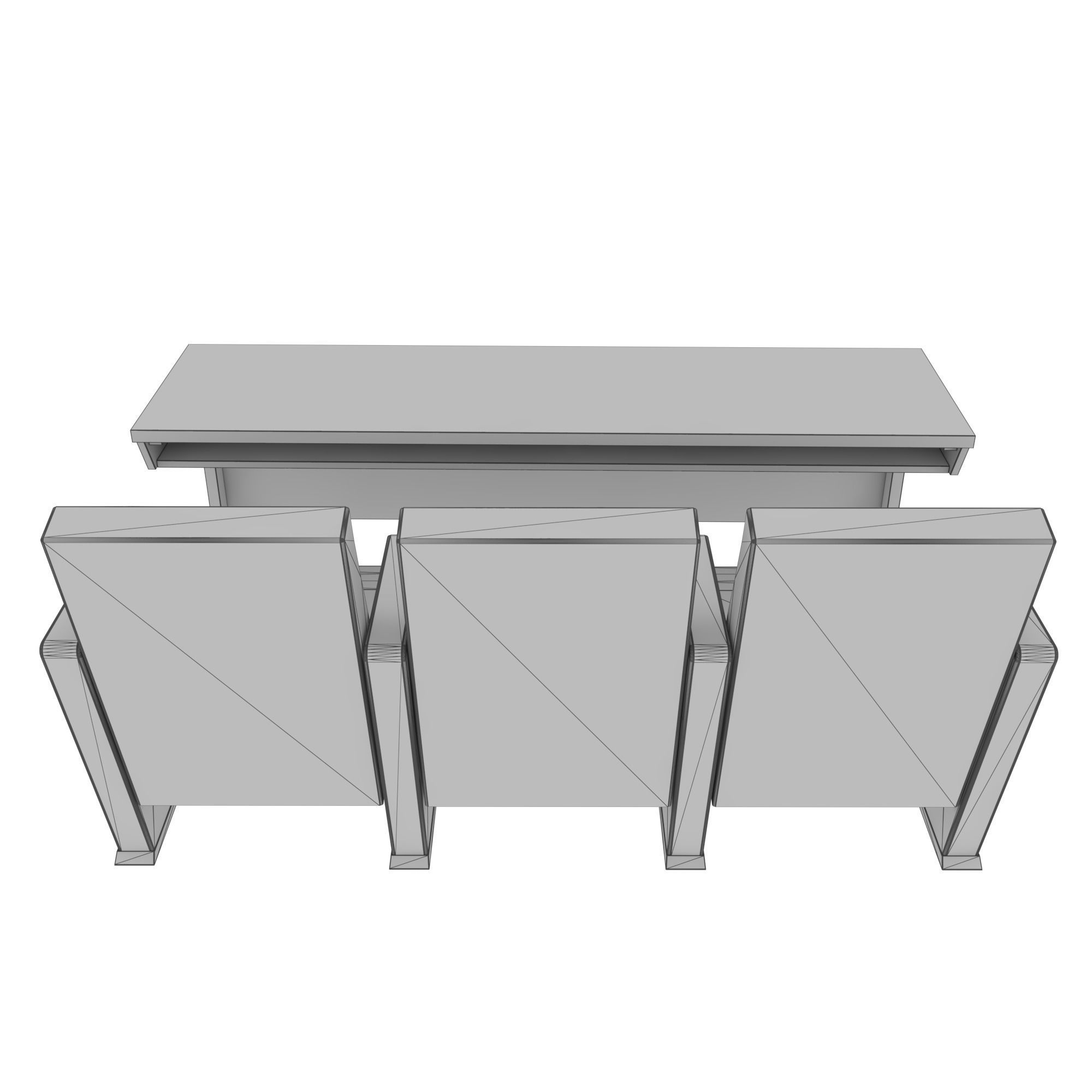Conference chair-table 3D model_9