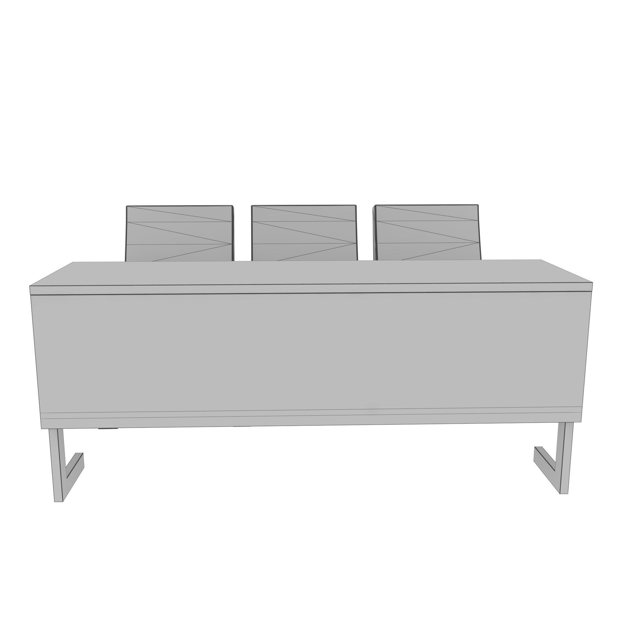 Conference chair-table 3D model_6