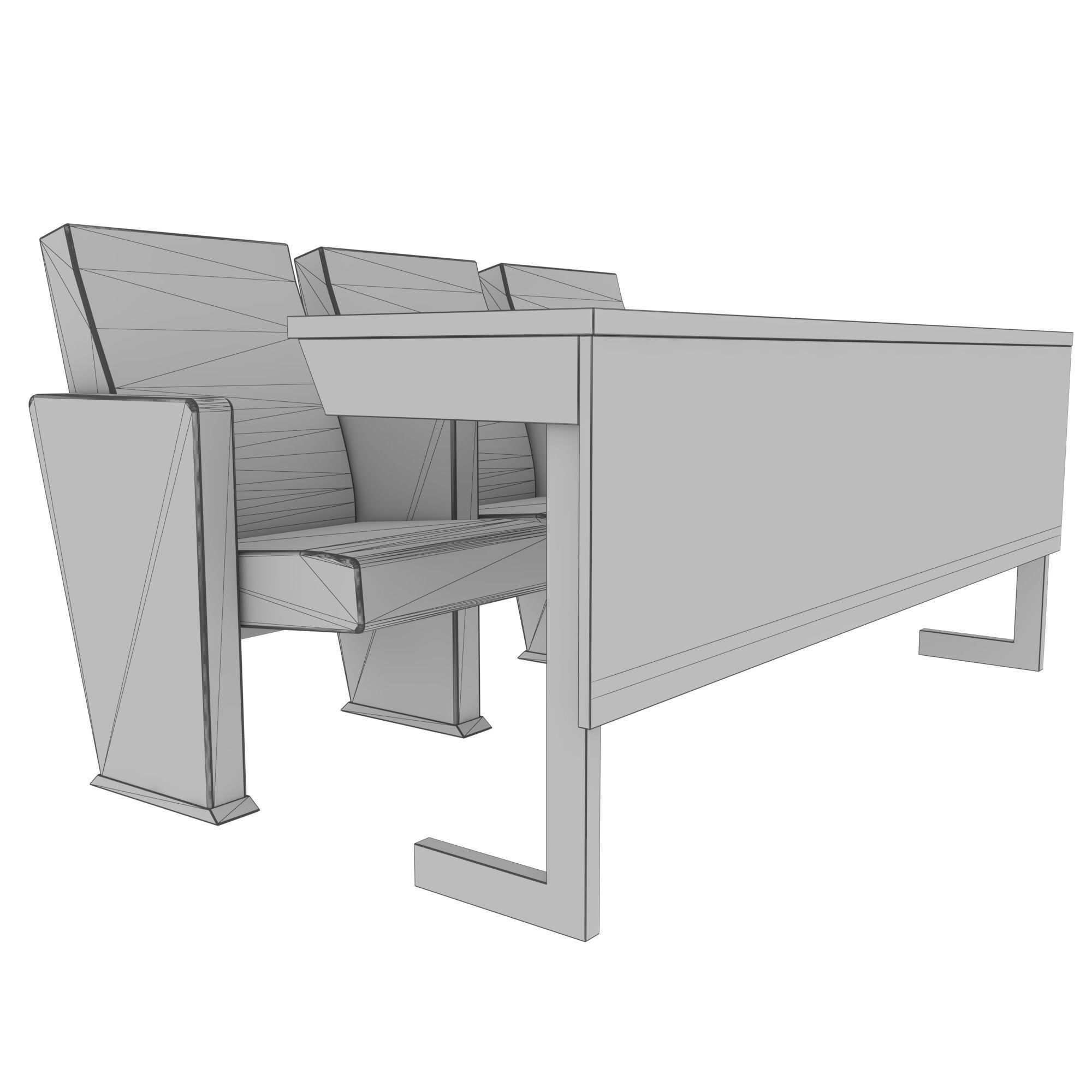 Conference chair-table 3D model_5