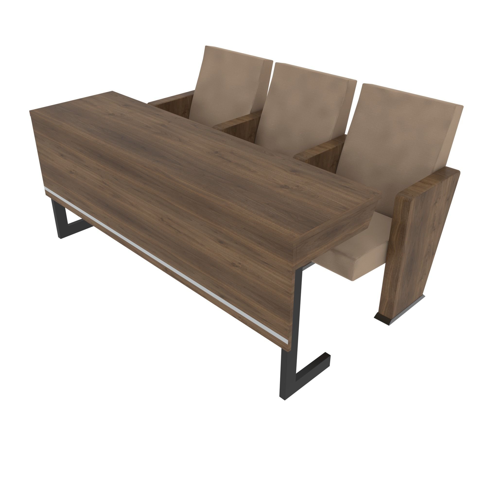 Conference chair-table 3D model_2