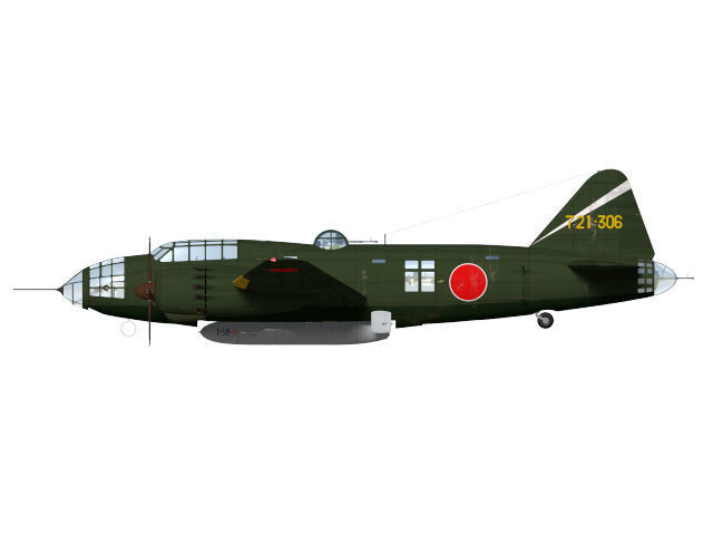 Mitsubishi G4M Betty Type24 tei and cherry blossom MXY-7 Type11 3D model_16