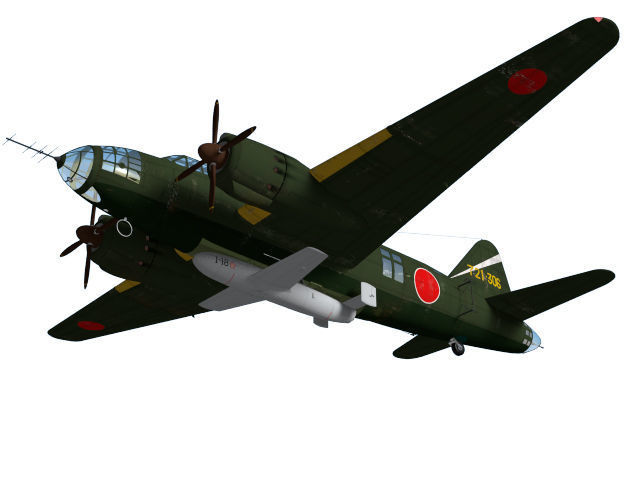 Mitsubishi G4M Betty Type24 tei and cherry blossom MXY-7 Type11 3D model_2