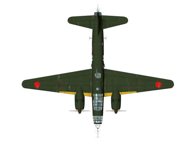 Mitsubishi G4M Betty Type24 tei and cherry blossom MXY-7 Type11 3D model_9
