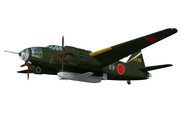 Mitsubishi G4M Betty Type24 tei and cherry blossom MXY-7 Type11 3D model_3