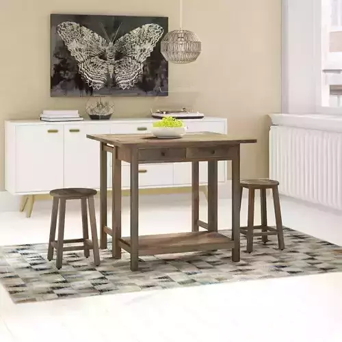 Amalie Breakfast Wood Diner Table ChairSet