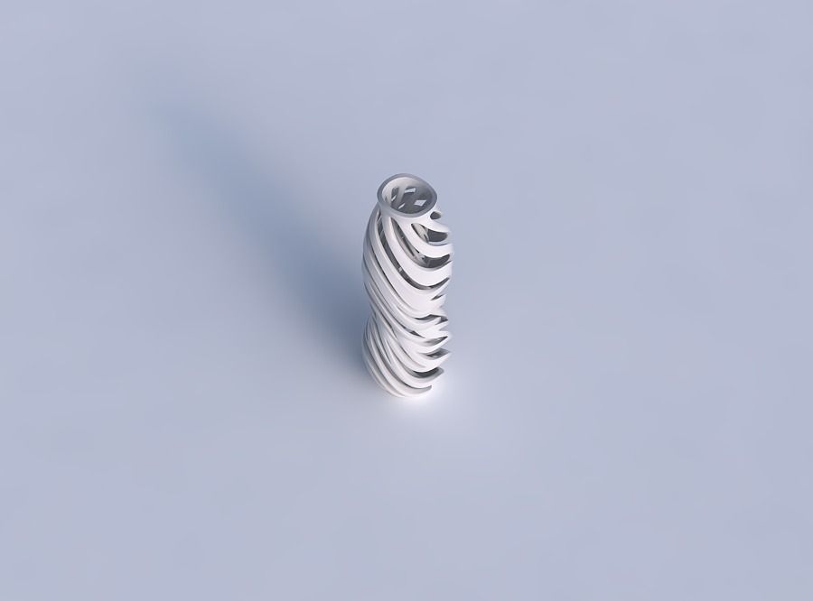 Vase curved slim with intertwining lines very twisted and tap... 3D print model_1