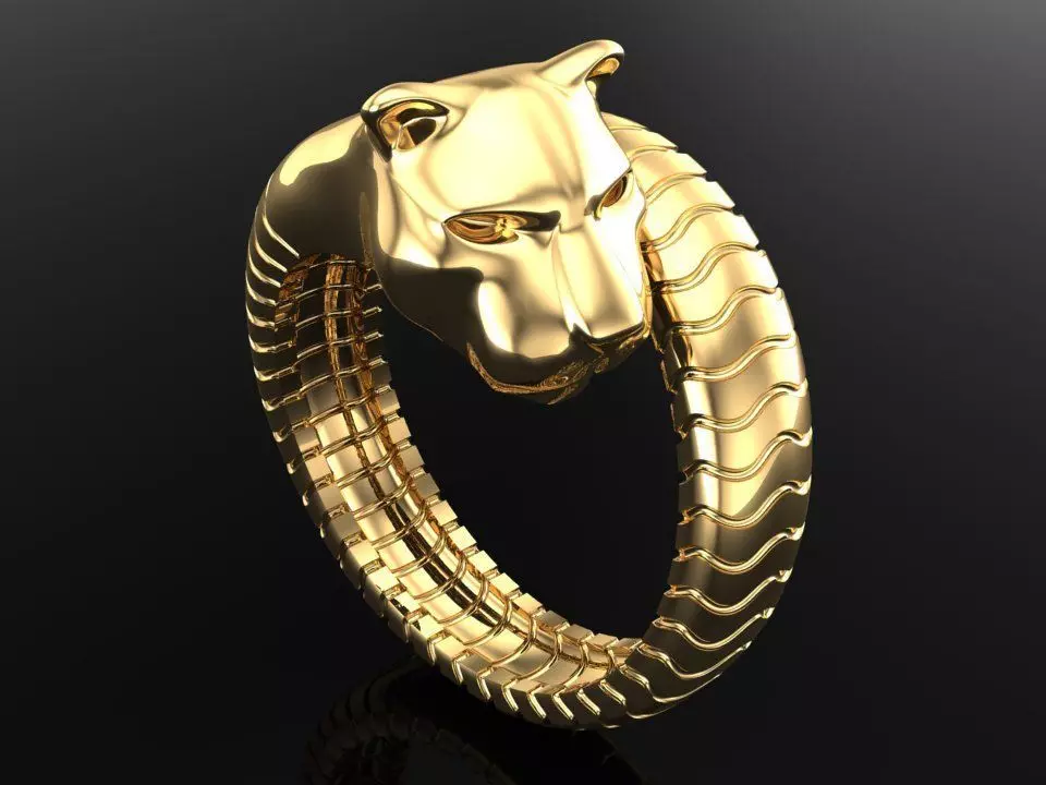 Leopard rings - Cheetah ring - Panther ring - Men ring 3D print model_0