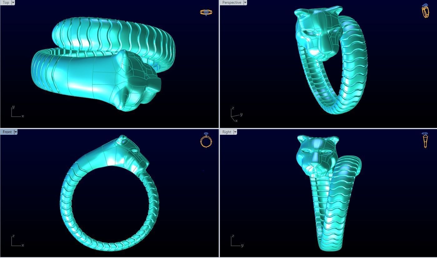 Leopard rings - Cheetah ring - Panther ring - Men ring 3D print model_1