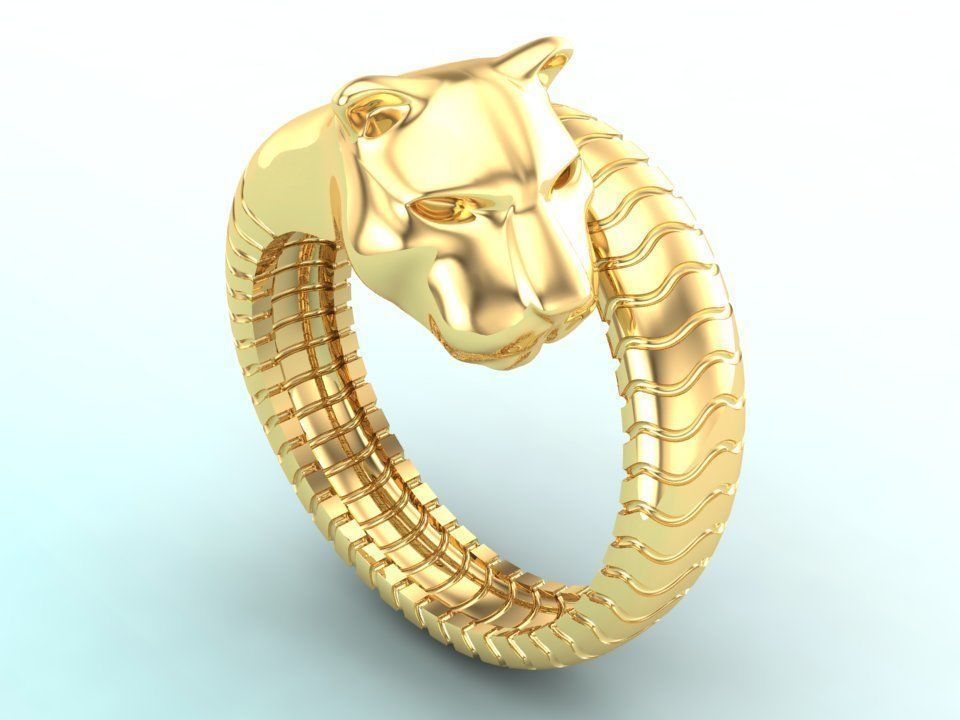 Leopard rings - Cheetah ring - Panther ring - Men ring 3D print model_4