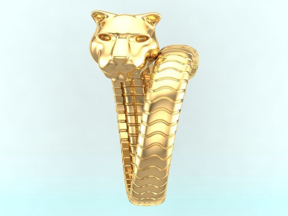 Leopard rings - Cheetah ring - Panther ring - Men ring 3D print model_6