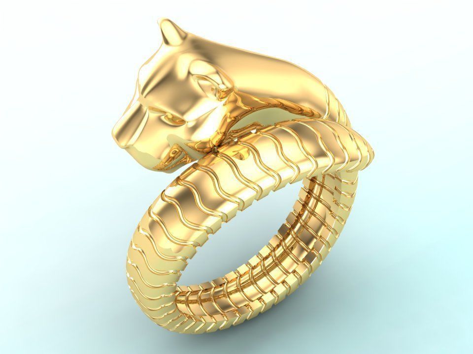 Leopard rings - Cheetah ring - Panther ring - Men ring 3D print model_3