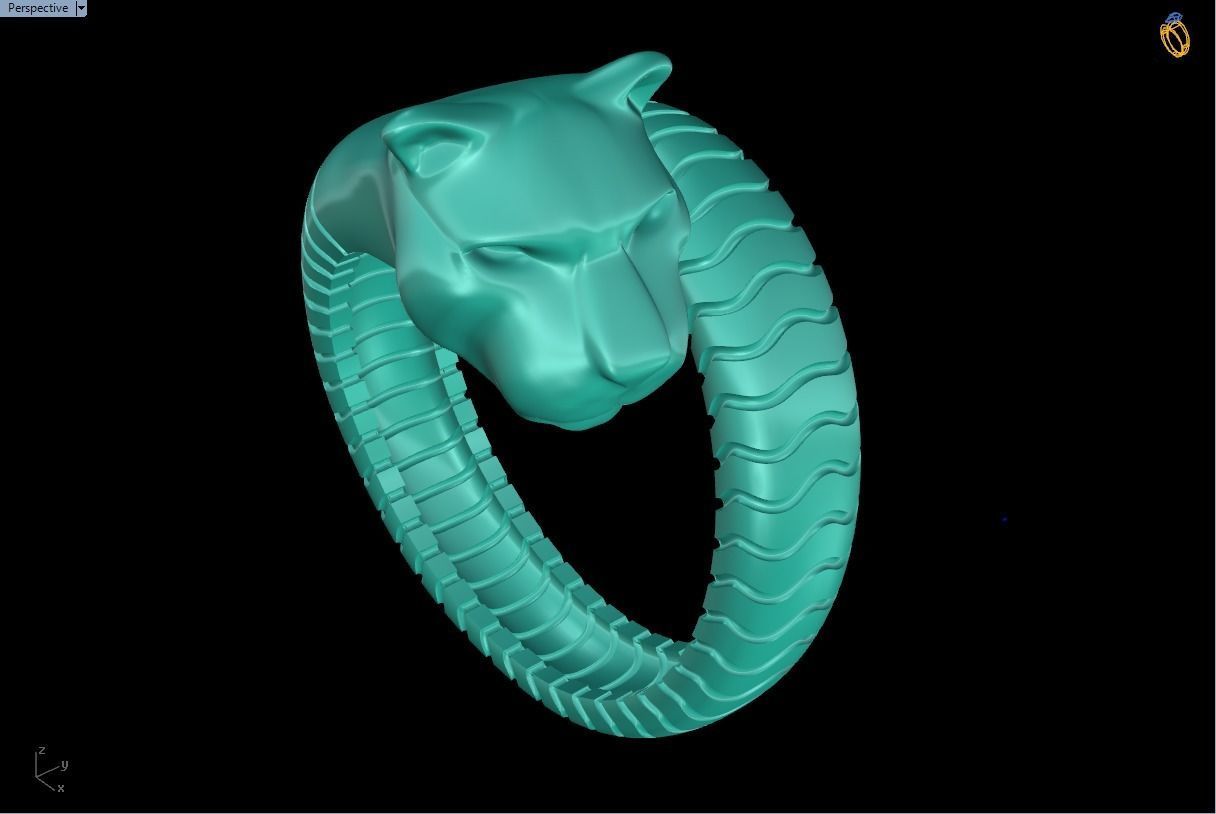 Leopard rings - Cheetah ring - Panther ring - Men ring 3D print model_7