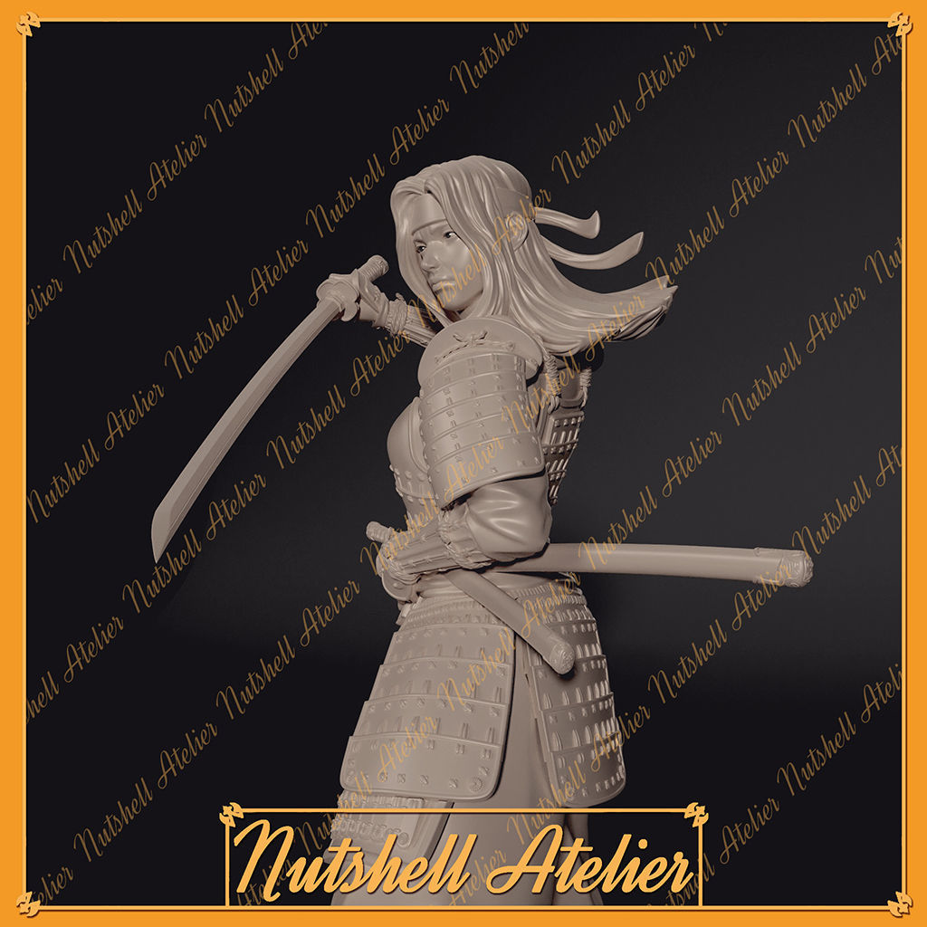 Nutshell Atelier   - Samurai girl NSFW 3D print model_14
