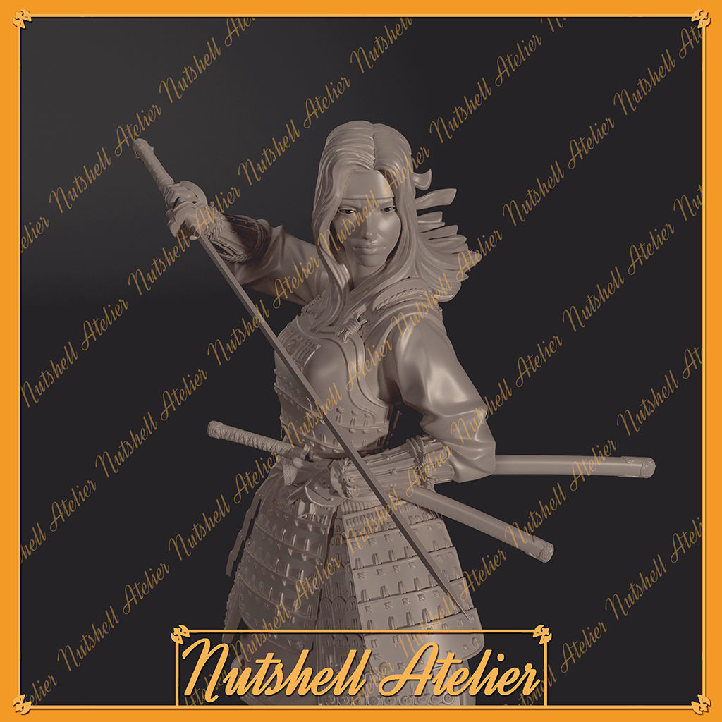 Nutshell Atelier   - Samurai girl NSFW 3D print model_12