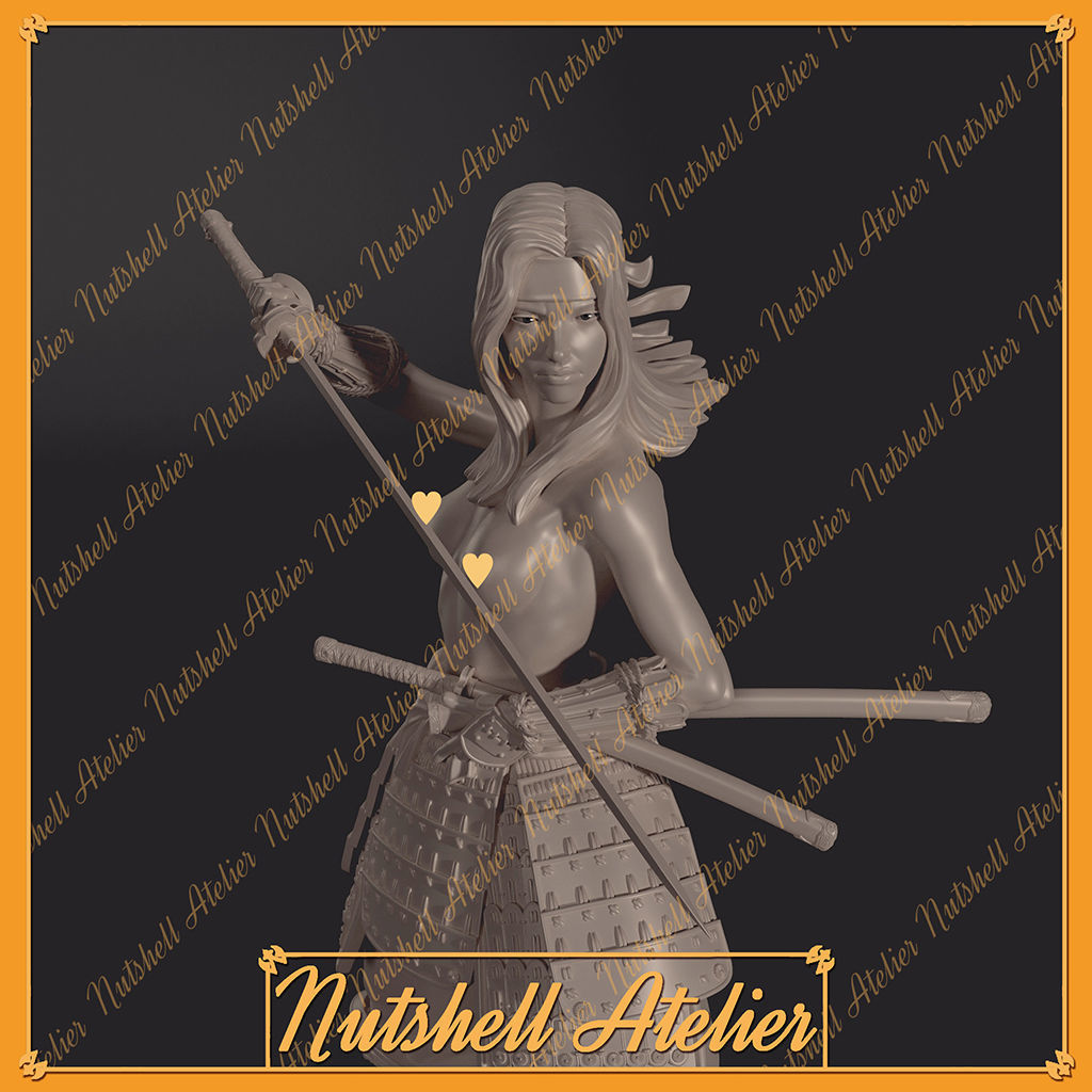 Nutshell Atelier   - Samurai girl NSFW 3D print model_11