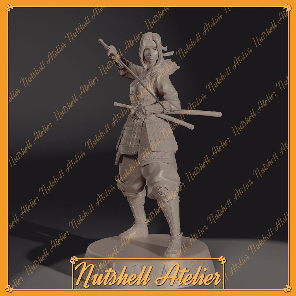 Nutshell Atelier   - Samurai girl NSFW 3D print model_1