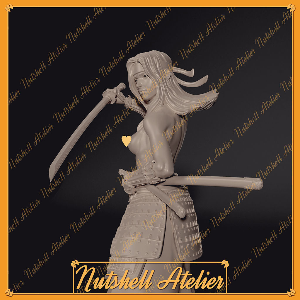 Nutshell Atelier   - Samurai girl NSFW 3D print model_13