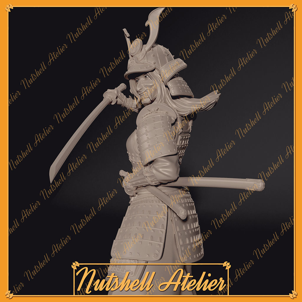 Nutshell Atelier   - Samurai girl NSFW 3D print model_15