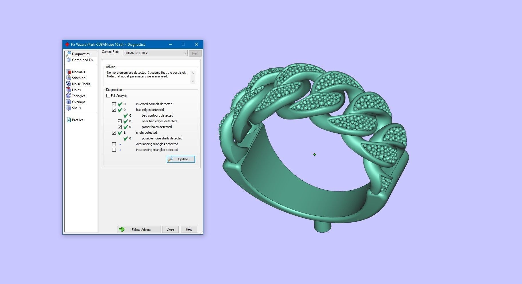 Cuban rings with small diamonds 2 3D print model_3