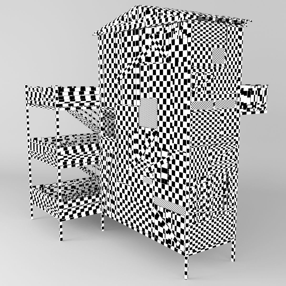 Forest cottage Low-poly 3D model_8