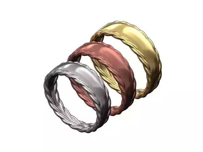 Dome with rope sides statement ring US size 6 7 8