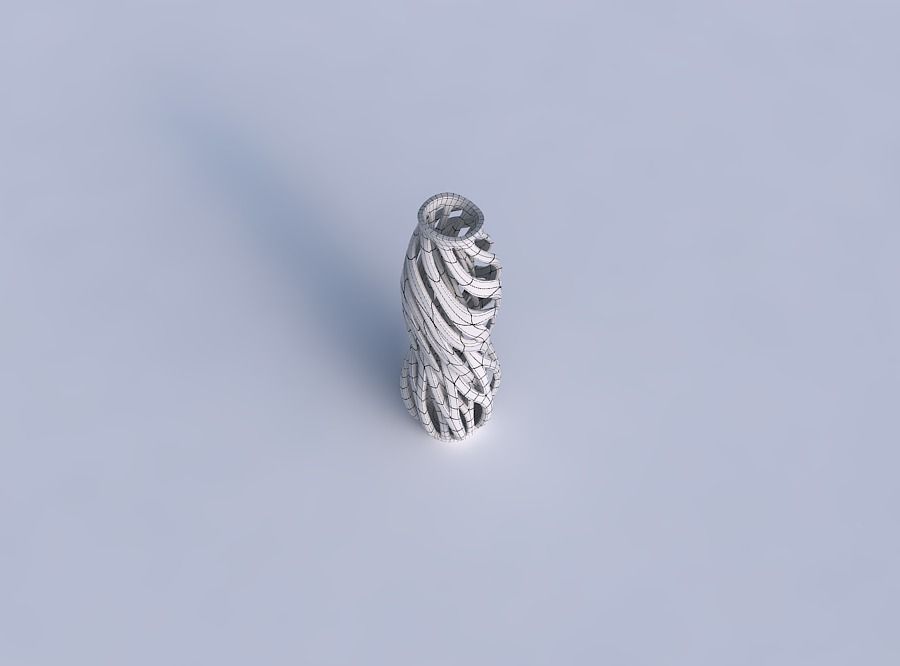 Vase curved slim with intertwining lines twisted and tapered ... 3D print model_6