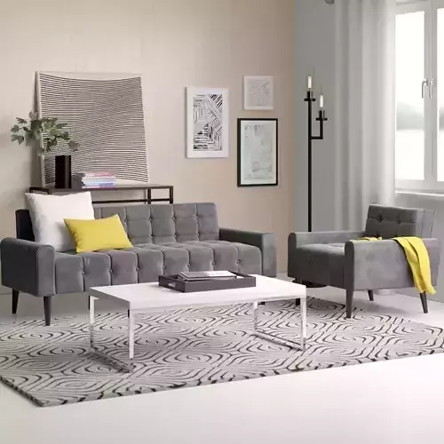 Perry 2 Piece Living Room Table Chair Set - 4 Colour