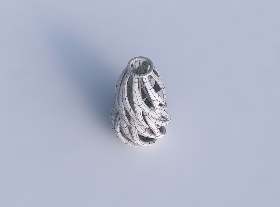 Vase curved slim with intertwining lines twisted and tapered 2 3D print model_6
