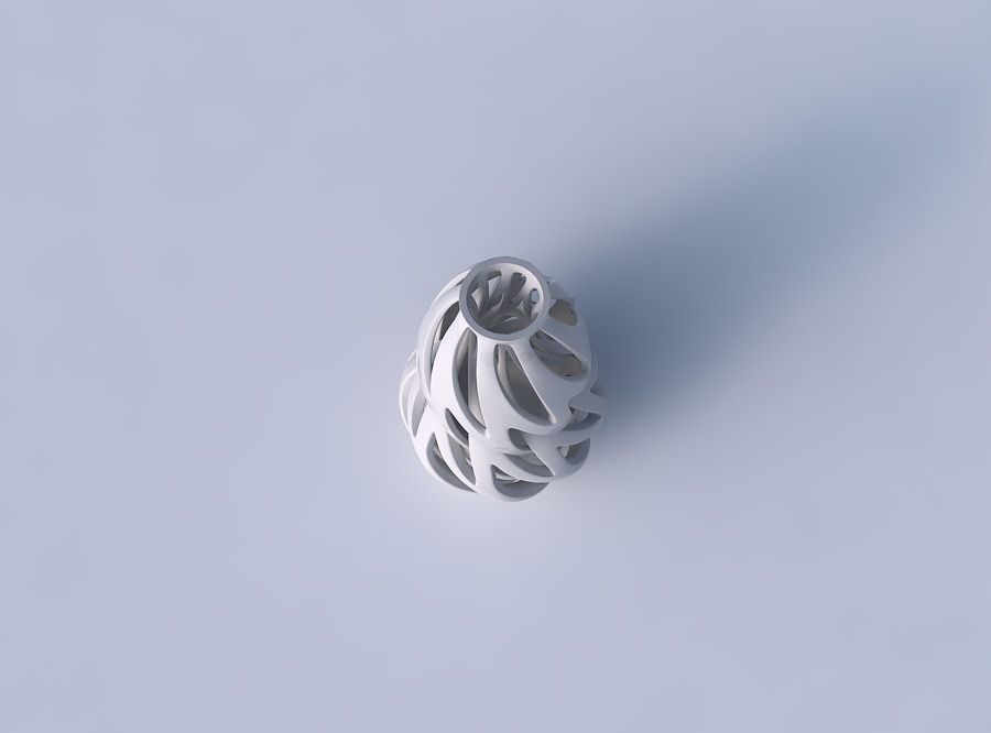 Vase curved slim with intertwining lines twisted and tapered 2 3D print model_2