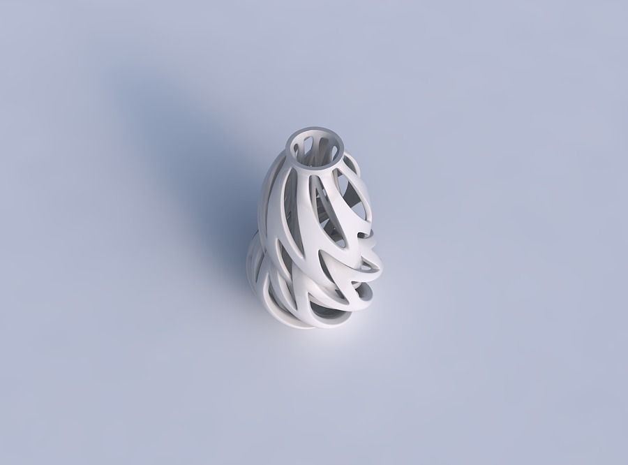 Vase curved slim with intertwining lines twisted and tapered 2 3D print model_1