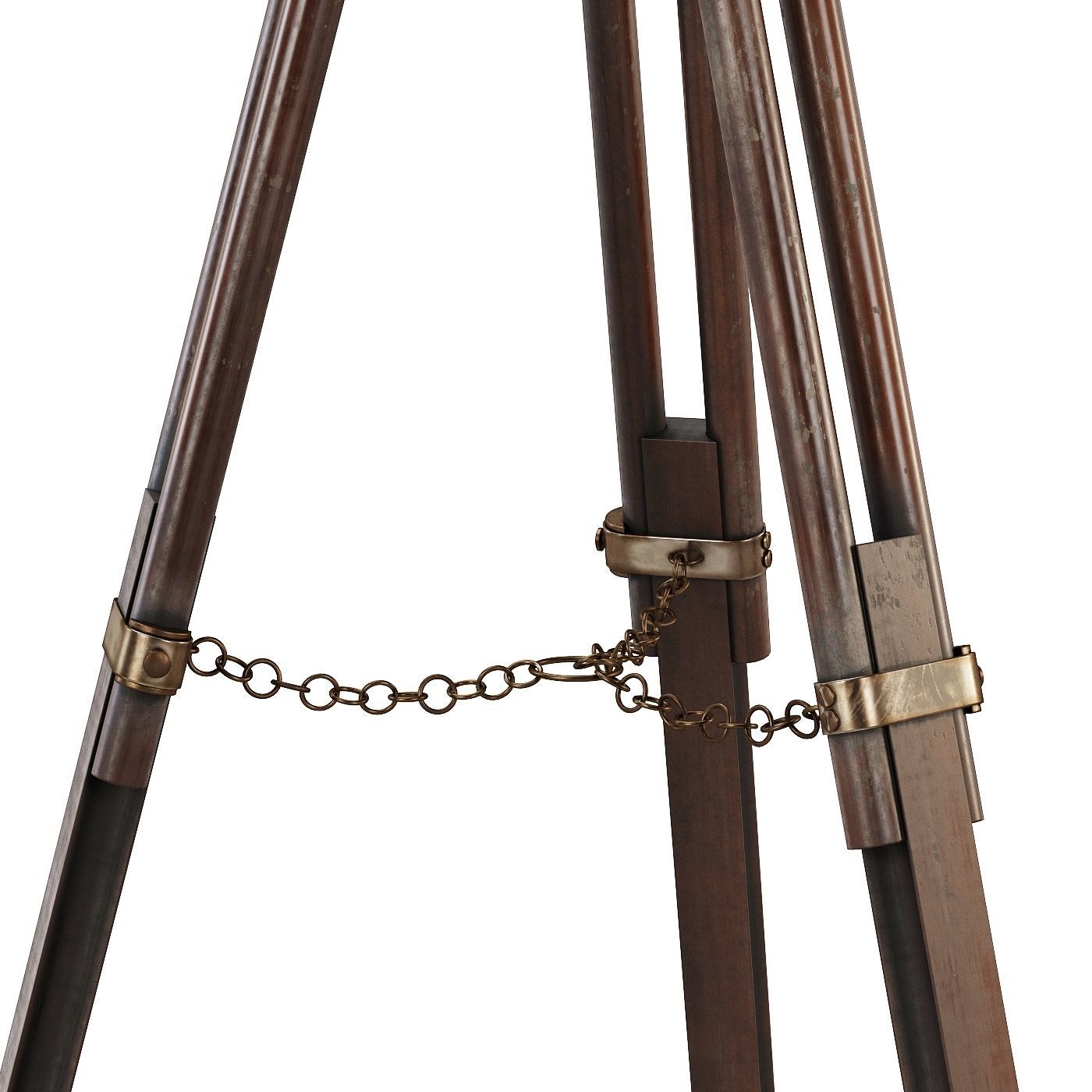 Antique Tripod Telescope 3D model_3