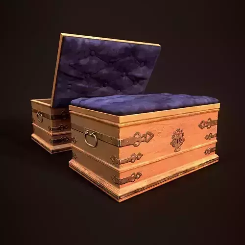 Chest Vintage Box Low-poly 3D model