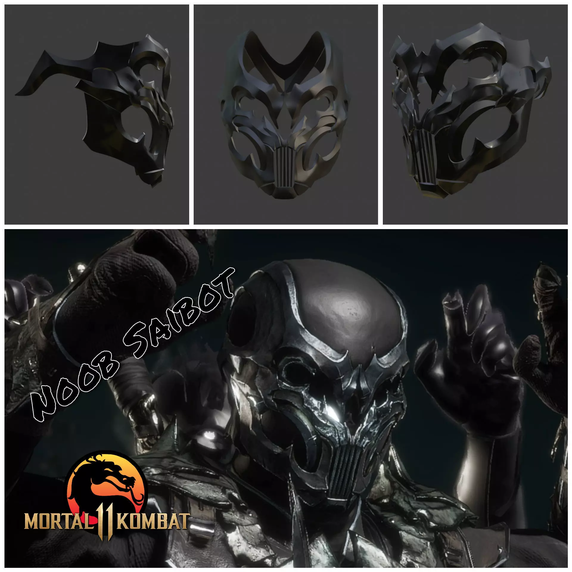 Noob Saibot mask from Mortal Kombat 11 - Muzzle of Drahmin 3D print model